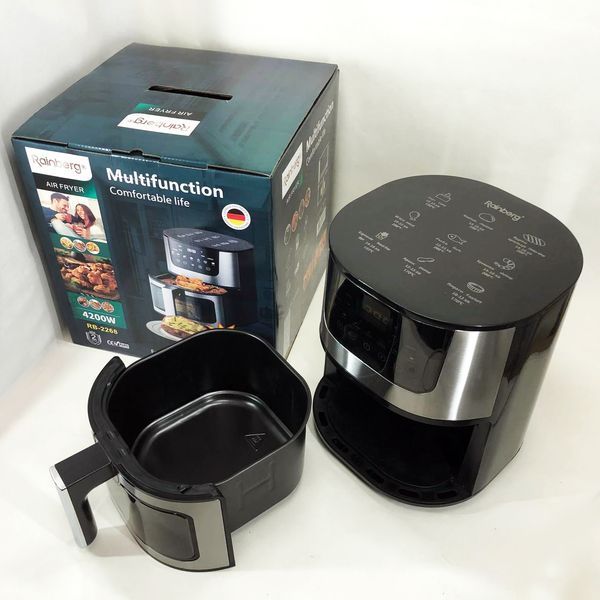 Аэрогриль Rainberg RB-2268 4200W аэрофритюрница безмасляная без масла с регулировкой температуры 8 л 00019408 фото