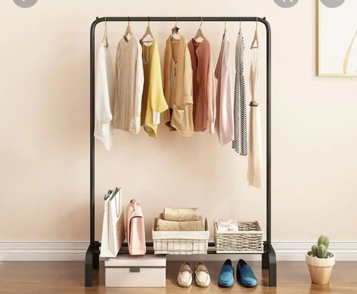 Одинарная стойка для одежды черного цвета Double floor Hanger 00013813 фото