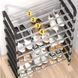 Полиця для взуття Shoe Rack 6 полиць Органайзер стійка 6 секцій 56х28х113см. Колір: чорний 00012572 фото 4