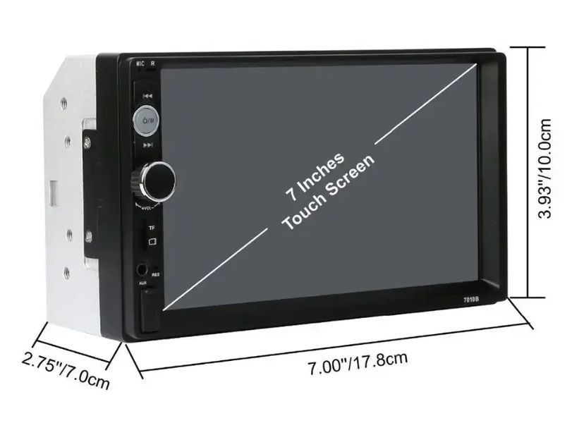 Универсальная автомагнитола 2 Din сенсорная, Bluetooth AMP 7018B, с пультом в комплекте 00017204 фото