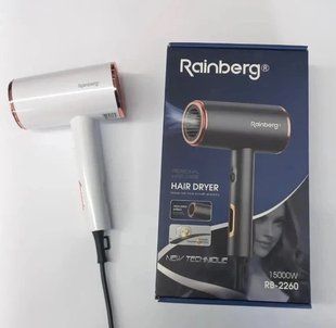 Фен стайлер Rainberg RB-2260 для волос 3 скорости 3 режима температуры Ионизация 1500В White 00015133 фото