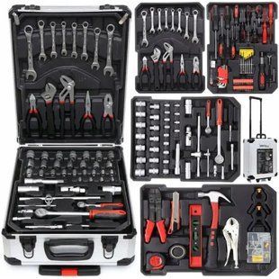 Професійний набір інструментів Tools Set KRAFFTEC у валізі з тріскачкою із 408 предметів 00012726 фото