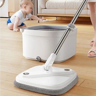 Комплект швабра з відром для миття підлоги Mop with bucket K10, з віджиманням / Складна швабра 00014129 фото