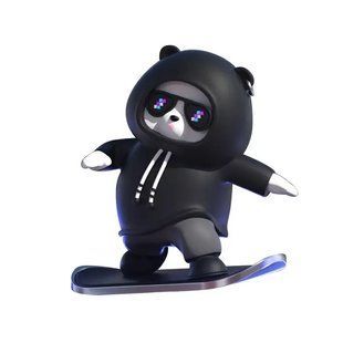Фигурка-слайдер в автомобиле L'Andre Sliding Cartoon Bear Медведь скейтер Cool Black 00016993 фото