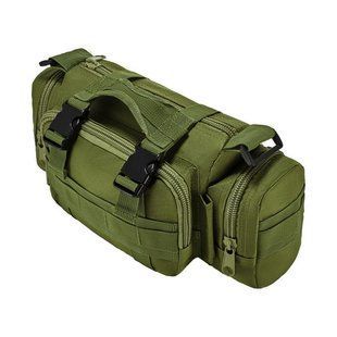 Сумка - підсумк тактична поясна Tactical військова, сумка нагрудна з ременем на плече 5 літрів кордура хакі 00018332 фото