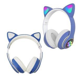 Беспроводные наушники Cat STN-28 / Гарнитура с микрофоном FM радио Bluetooth синий 00023910 фото