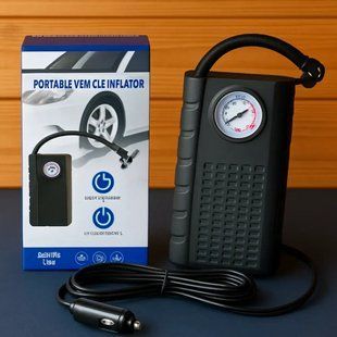 Портативний автомобільний компресор AND1322, насос від прикурювача 12V з манометром 00016943 фото