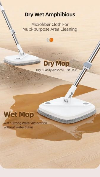Комплект швабра з відром для миття підлоги Mop with bucket K10, з віджиманням / Складна швабра 00014129 фото