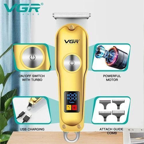 Триммер для волос и бороды VGR V-290 LED Display 3 насадки, машинка для стрижки волос домашняя 00014458 фото