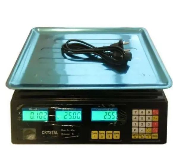Торгівельні електроваги з лічильником ціни Crystal CR 50 kg 6v (2gm) 00020988 фото