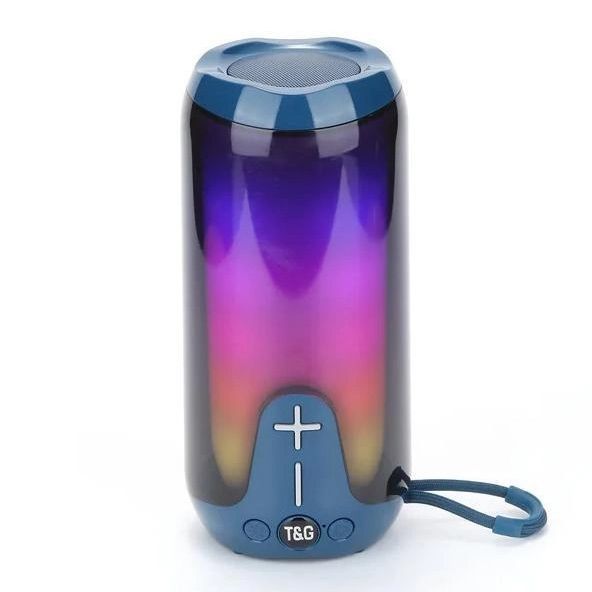 Bluetooth-колонка TG651 с RGB ПОДСВЕТКОЙ, аккумуляторная колонка для музыки, для вечеринки. Цвет: синий 00017719 фото
