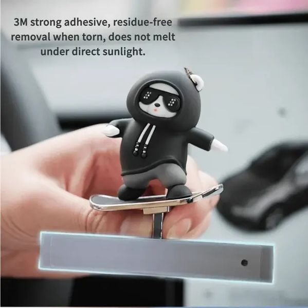 Фигурка-слайдер в автомобиле L'Andre Sliding Cartoon Bear Медведь скейтер Cool Black 00016993 фото
