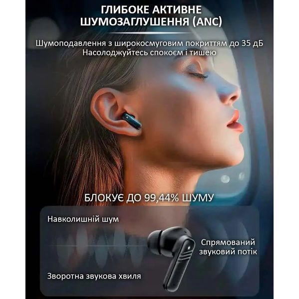 Бездротові навушники LX-10 TWS Earbuds з LED дисплеєм Bluetooth бездротові навушники затички. Колір: чорний 00023818 фото