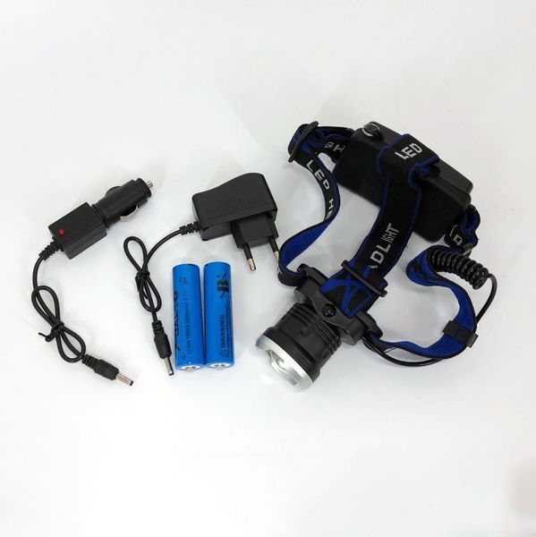 Налобный фонарь Bailong BL-T24-P50 аккумуляторный LED/Zoom 3 режима работы, фонарь на голову для рыбалки 00022894 фото