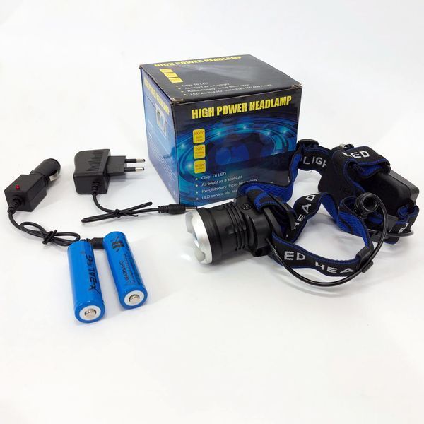 Налобный фонарь Bailong BL-T24-P50 аккумуляторный LED/Zoom 3 режима работы, фонарь на голову для рыбалки 00022894 фото