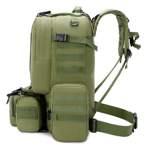 Сумка - підсумк тактична поясна Tactical військова, сумка нагрудна з ременем на плече 5 літрів кордура хакі 00018332 фото
