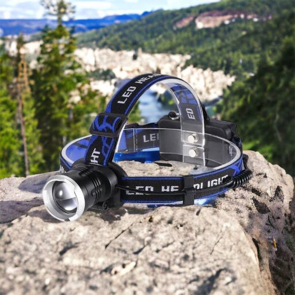 Налобный фонарь Bailong BL-T24-P50 аккумуляторный LED/Zoom 3 режима работы, фонарь на голову для рыбалки 00022894 фото