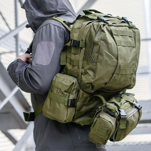 Сумка - підсумк тактична поясна Tactical військова, сумка нагрудна з ременем на плече 5 літрів кордура хакі 00018332 фото