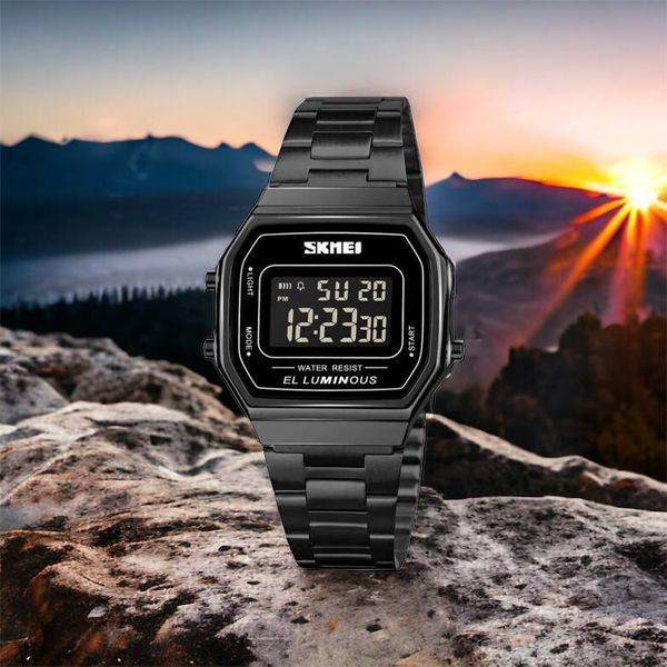 Часы наручные мужские SKMEI 1647BK, оригинальные мужские часы, противоударные часы для военнослужащих 00022070 фото