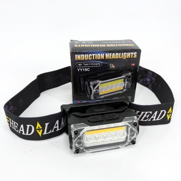 Фонарь налобный YY-19C-5SMD+COB white+yellow+red Motion Sensor, Мощный фонарик светодиодный на голову 00023471 фото
