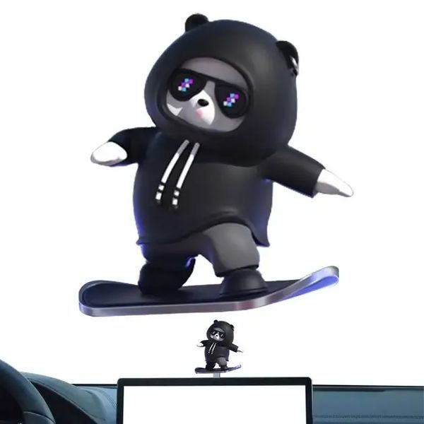 Фигурка-слайдер в автомобиле L'Andre Sliding Cartoon Bear Медведь скейтер Cool Black 00016993 фото