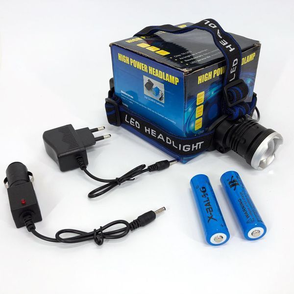 Налобный фонарь Bailong BL-T24-P50 аккумуляторный LED/Zoom 3 режима работы, фонарь на голову для рыбалки 00022894 фото