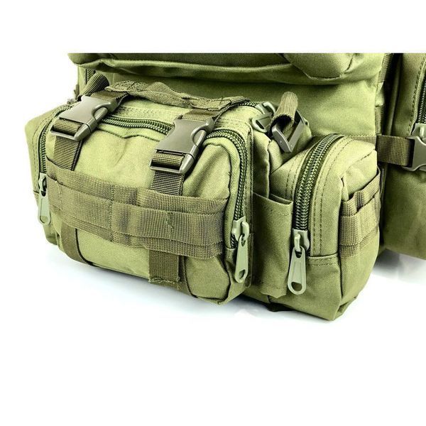 Сумка - підсумк тактична поясна Tactical військова, сумка нагрудна з ременем на плече 5 літрів кордура хакі 00018332 фото