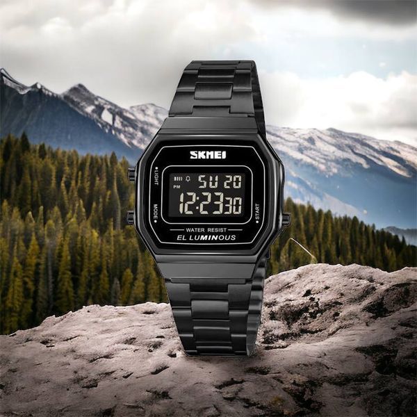 Часы наручные мужские SKMEI 1647BK, оригинальные мужские часы, противоударные часы для военнослужащих 00022070 фото
