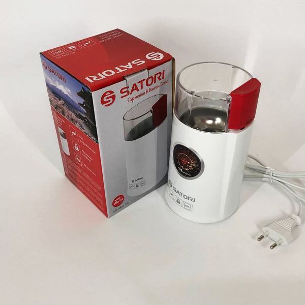 Электрическая кофемолка SATORI SG-1802-RD, электрическая кофемолка для турки роторная. Цвет: белый 00018895 фото
