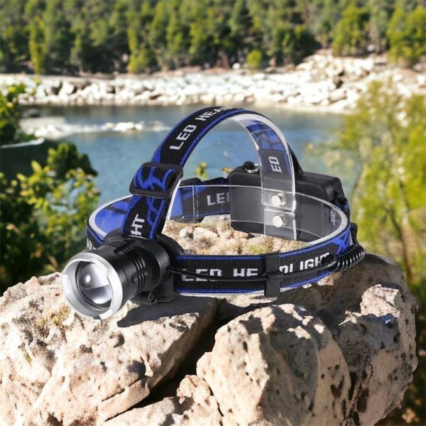 Налобный фонарь Bailong BL-T24-P50 аккумуляторный LED/Zoom 3 режима работы, фонарь на голову для рыбалки 00022894 фото