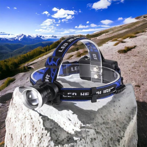 Налобный фонарь Bailong BL-T24-P50 аккумуляторный LED/Zoom 3 режима работы, фонарь на голову для рыбалки 00022894 фото