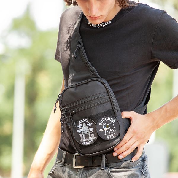 Тактическая мужская сумка с кобурой Cordura 1000D &ndash; 6 карманов, черный 00018388 фото