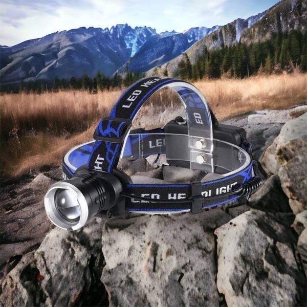 Налобный фонарь Bailong BL-T24-P50 аккумуляторный LED/Zoom 3 режима работы, фонарь на голову для рыбалки 00022894 фото