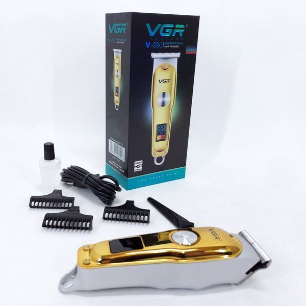 Триммер для волос и бороды VGR V-290 LED Display 3 насадки, машинка для стрижки волос домашняя 00014458 фото