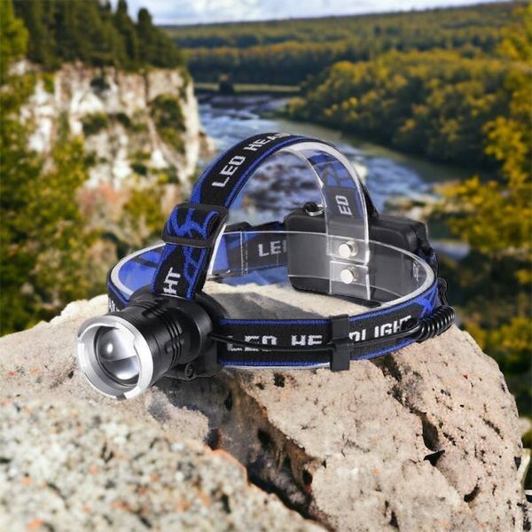 Налобный фонарь Bailong BL-T24-P50 аккумуляторный LED/Zoom 3 режима работы, фонарь на голову для рыбалки 00022894 фото