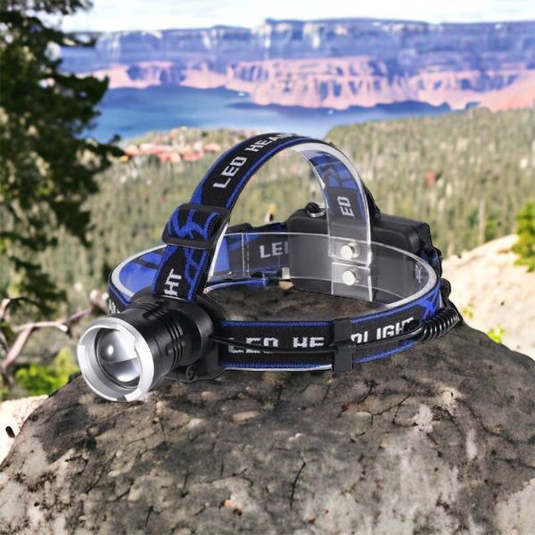 Налобный фонарь Bailong BL-T24-P50 аккумуляторный LED/Zoom 3 режима работы, фонарь на голову для рыбалки 00022894 фото