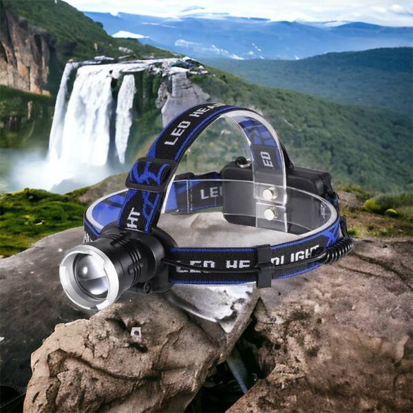 Налобный фонарь Bailong BL-T24-P50 аккумуляторный LED/Zoom 3 режима работы, фонарь на голову для рыбалки 00022894 фото