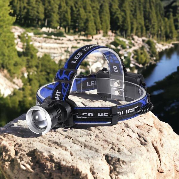 Налобный фонарь Bailong BL-T24-P50 аккумуляторный LED/Zoom 3 режима работы, фонарь на голову для рыбалки 00022894 фото