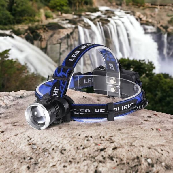 Налобный фонарь Bailong BL-T24-P50 аккумуляторный LED/Zoom 3 режима работы, фонарь на голову для рыбалки 00022894 фото
