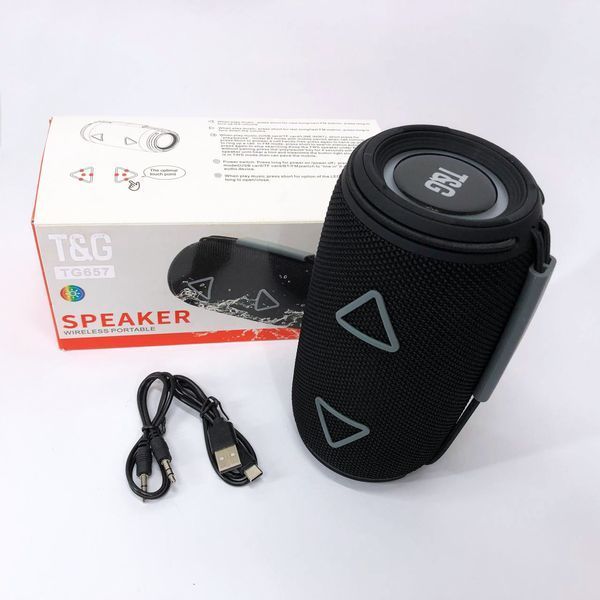 Bluetooth-колонка TG657 с RGB подсветкой 1500 mAh, Bluetooth колонка для хорошей музыки. Цвет: черный 00017243 фото