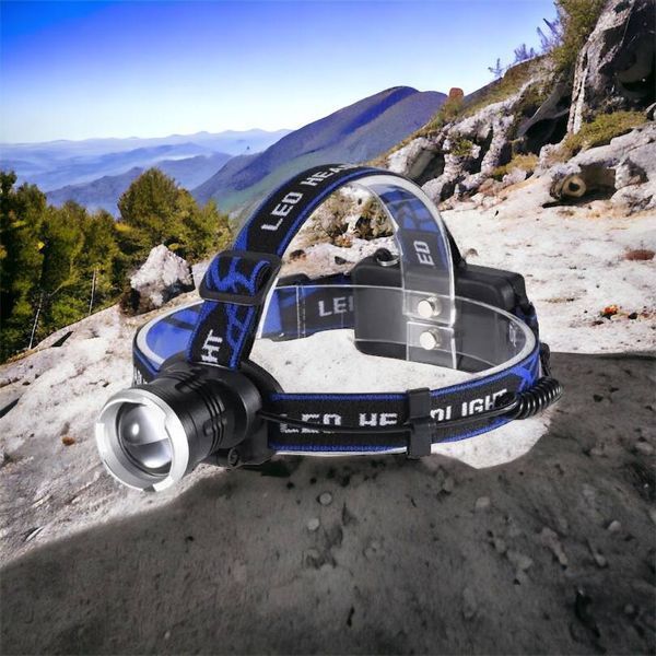 Налобный фонарь Bailong BL-T24-P50 аккумуляторный LED/Zoom 3 режима работы, фонарь на голову для рыбалки 00022894 фото