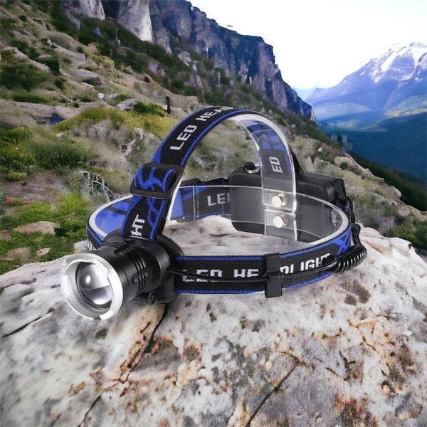 Налобный фонарь Bailong BL-T24-P50 аккумуляторный LED/Zoom 3 режима работы, фонарь на голову для рыбалки 00022894 фото