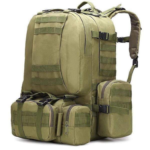 Сумка - підсумк тактична поясна Tactical військова, сумка нагрудна з ременем на плече 5 літрів кордура хакі 00018332 фото