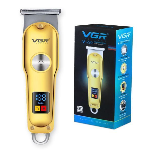 Триммер для волос и бороды VGR V-290 LED Display 3 насадки, машинка для стрижки волос домашняя 00014458 фото