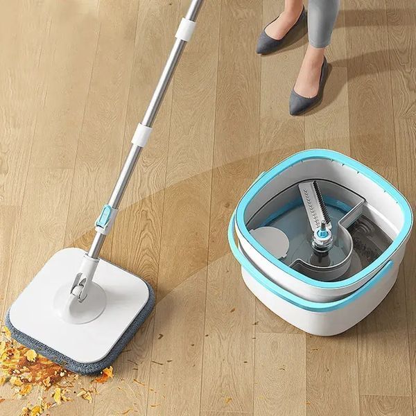 Комплект швабра з відром для миття підлоги Mop with bucket K10, з віджиманням / Складна швабра 00014129 фото