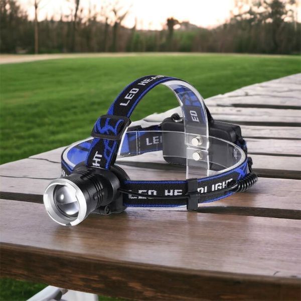 Налобный фонарь Bailong BL-T24-P50 аккумуляторный LED/Zoom 3 режима работы, фонарь на голову для рыбалки 00022894 фото