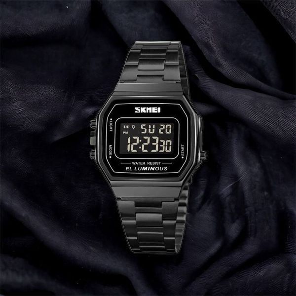 Часы наручные мужские SKMEI 1647BK, оригинальные мужские часы, противоударные часы для военнослужащих 00022070 фото