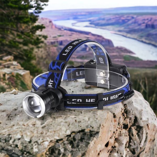 Налобный фонарь Bailong BL-T24-P50 аккумуляторный LED/Zoom 3 режима работы, фонарь на голову для рыбалки 00022894 фото