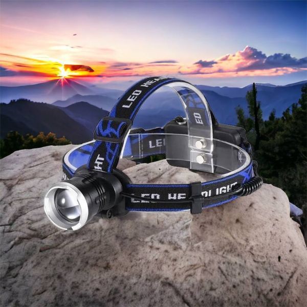 Налобный фонарь Bailong BL-T24-P50 аккумуляторный LED/Zoom 3 режима работы, фонарь на голову для рыбалки 00022894 фото