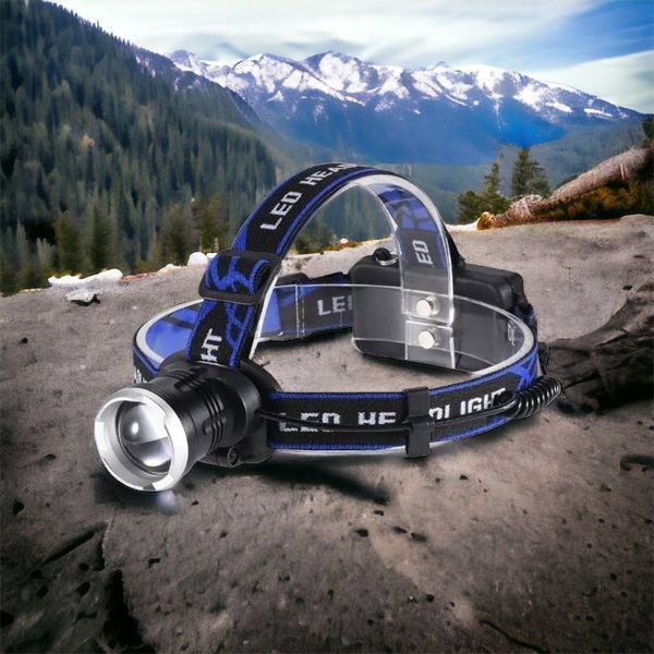 Налобный фонарь Bailong BL-T24-P50 аккумуляторный LED/Zoom 3 режима работы, фонарь на голову для рыбалки 00022894 фото